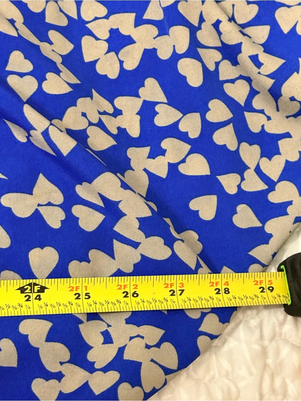 Express Royal Blue and White Printed Peasant Blouse - Picture 5 of 7
